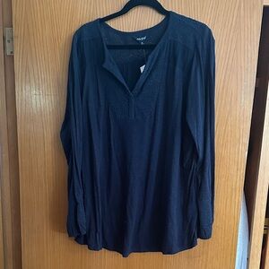 Lucky Brand Deep Blue Lace Blouse